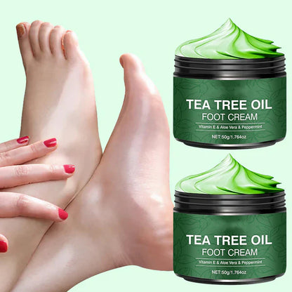 🦶 Upokojujúci krém na nohy s aloe vera a olejom z čajovníka – hydratácia + úľava