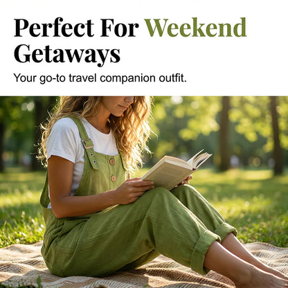 💫Loose-fitting women's overalls with front buttons – relaxed fit, unique style