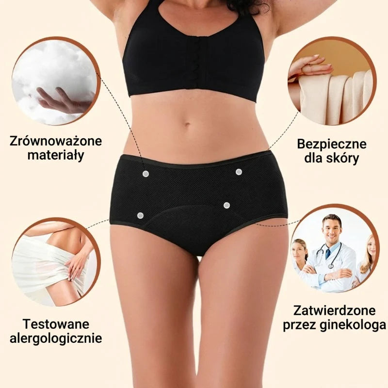 👙2026 Vysoko kvalitná hygienická bielizeň s vysokým pásom, ktorá účinne zabraňuje bočnému úniku