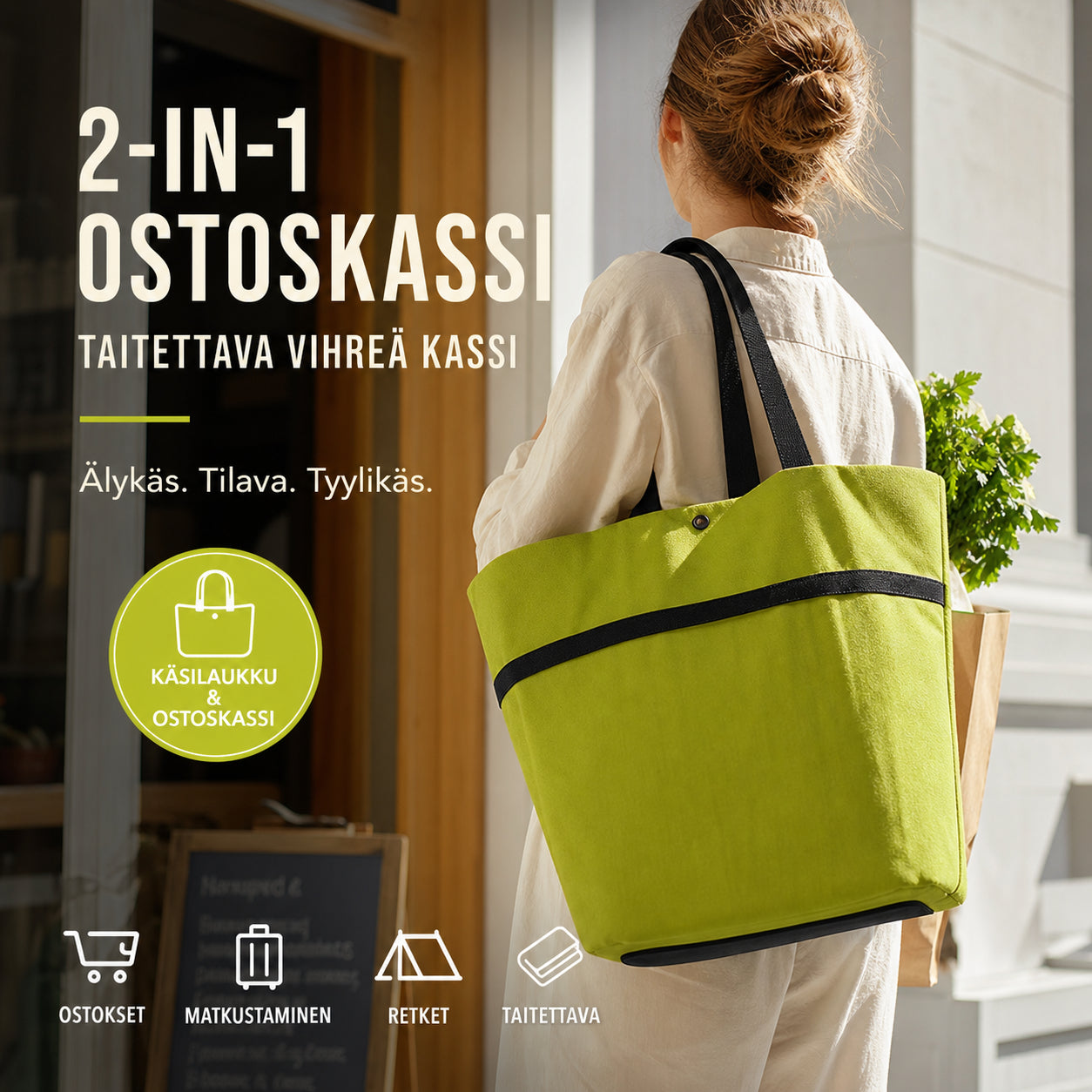 🛒 Skladacia nákupná taška s kolieskami 2v1 – uľahčite si nakupovanie! 🛍️