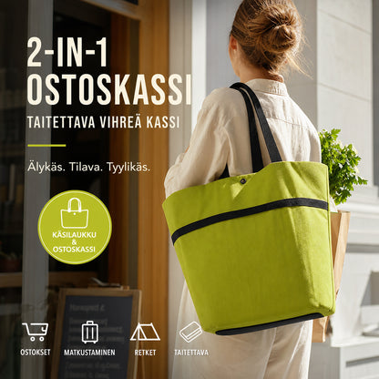 🛒 Skladacia nákupná taška s kolieskami 2v1 – uľahčite si nakupovanie! 🛍️
