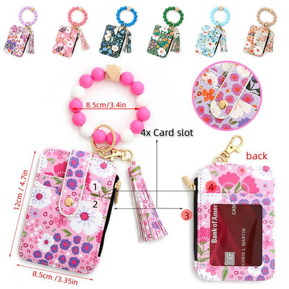 💳 Puzdro na karty s perlovým strapcom | 4 sloty + zip-vrecko 🎁