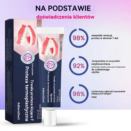 👨🏻‍⚕️Lepidlo na zubné protézy AdhereDent® – stabilita a prirodzené pohodlie pri nosení