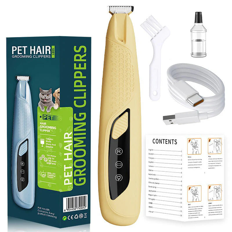 🐾 Presný zastrihávač labiek pre maznáčky– LED svetlo + Bezpečná keramická čepeľ! 🐶