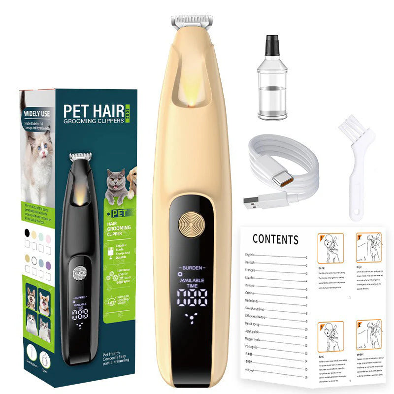 🐾 Presný zastrihávač labiek pre maznáčky– LED svetlo + Bezpečná keramická čepeľ! 🐶