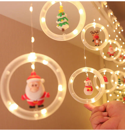 【🎅🏻🎅🏻Krásne vianočné ozdoby】3D vianočná girlanda so svetelnými reťazcami