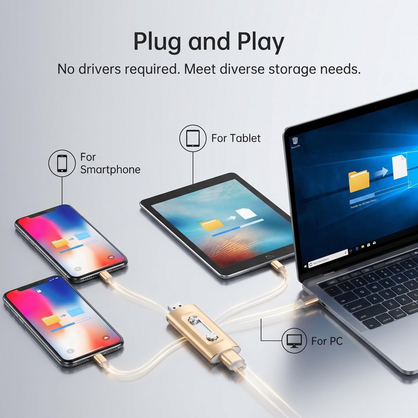 Univerzálna USB kľúčenka 3 v 1