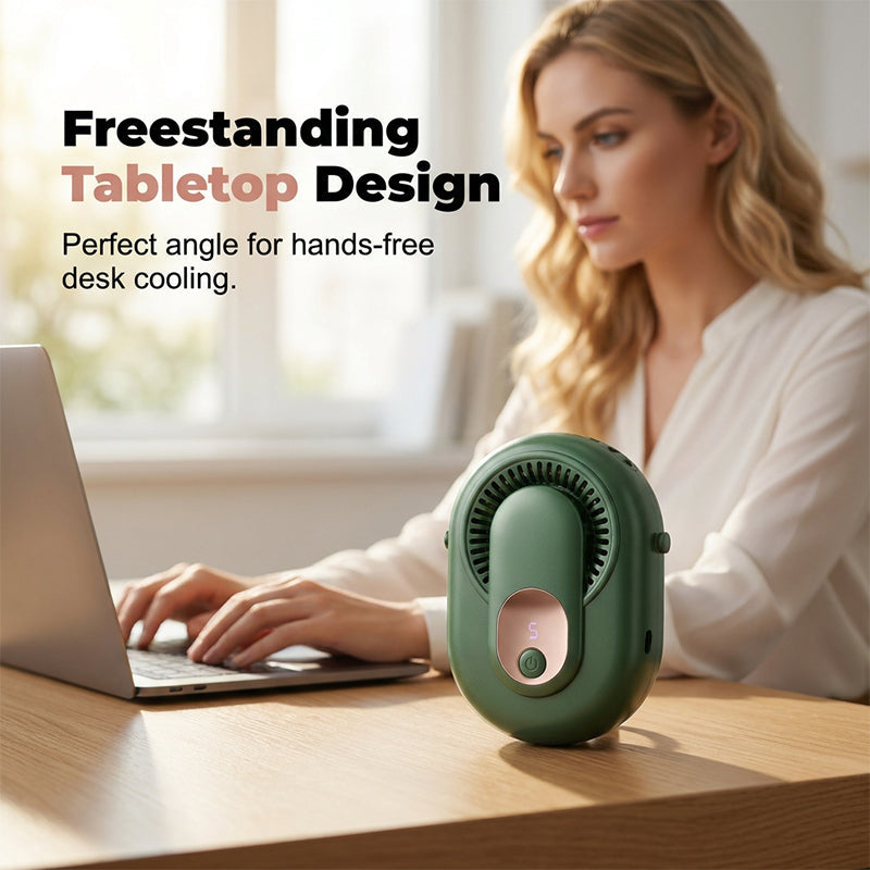 🌬️ 4v1 prenosný ventilátor s pásom – chlad kdekoľvek! ✨