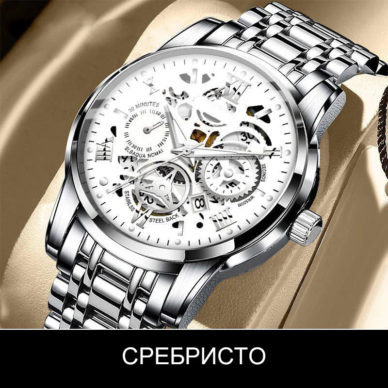 ⌚ Pánske Automatické Hodinky – Vodotesnosť + Elegancia! 💼