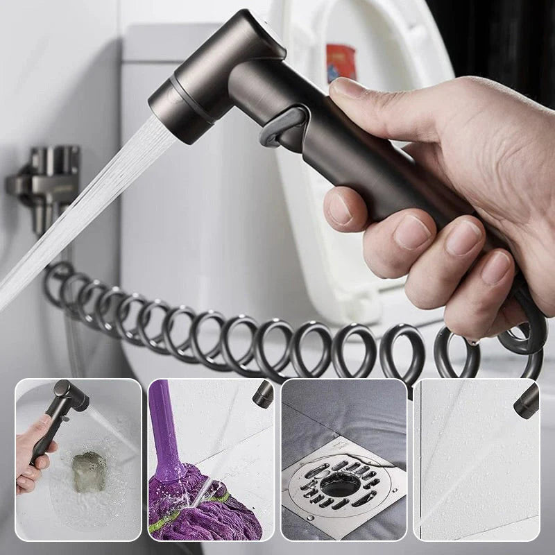 🚿 Dvojfunkčný ventil + bidetový sprchový set – vysoký tlak, mosadz a praktické čistenie