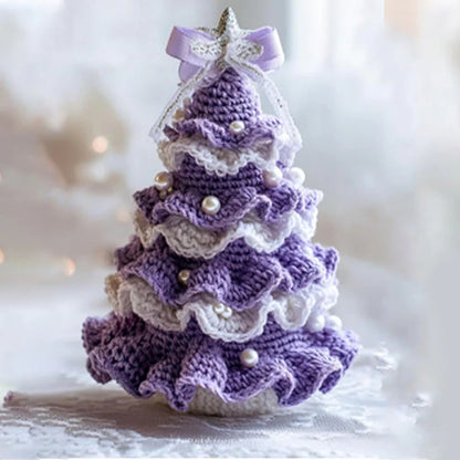 【🎄🎄Vytvorte si jedinečnú vianočnú atmosféru】Háčkovaná vianočná ozdoba na stromček s imitáciou perál