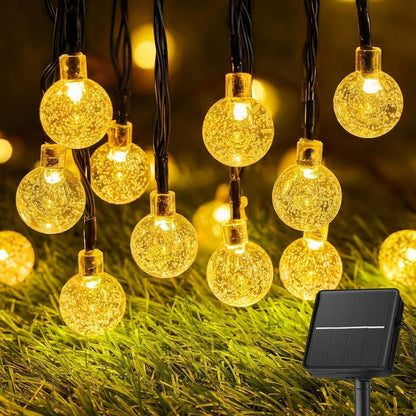☀️ Vodotesné solárne LED reťazové svetlá na terasu a záhradu – farebné & úsporné 🌈