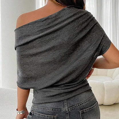 🥻 Štýlové asymetrické tričko s odhalenými ramenami! 😍 Elegancia a pohodlie v jednom