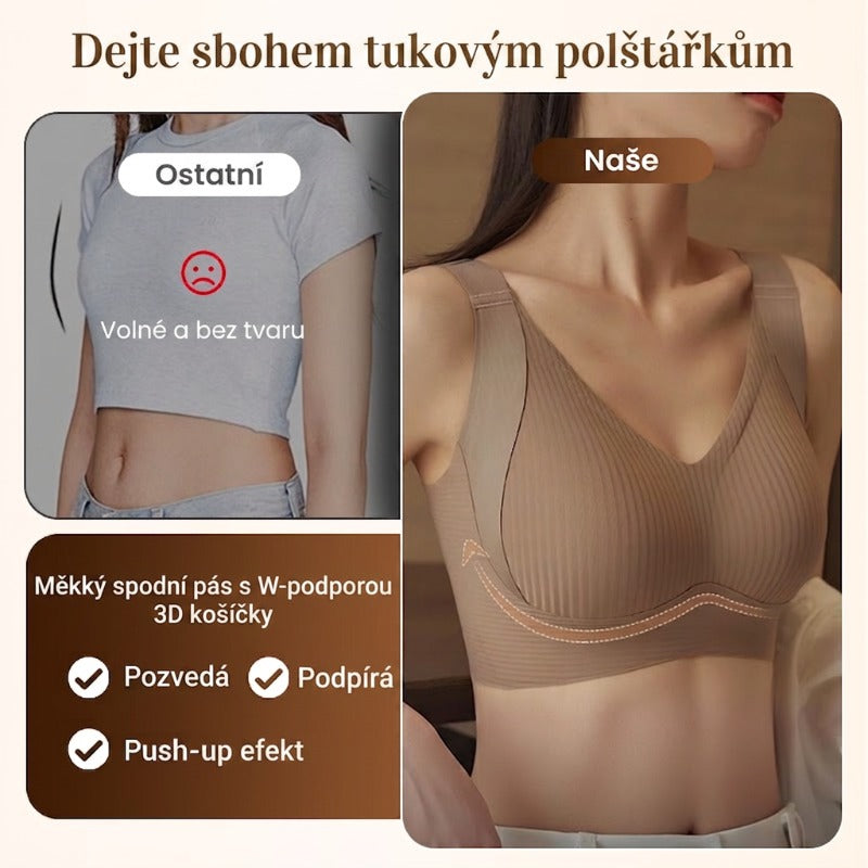 🔥👙Spevnite ovisnuté prsia bez kostíc – bezšvová push-up podprsenka. Na dobierku!
