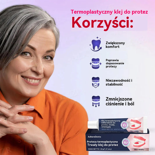 👨🏻‍⚕️Lepidlo na zubné protézy AdhereDent® – stabilita a prirodzené pohodlie pri nosení