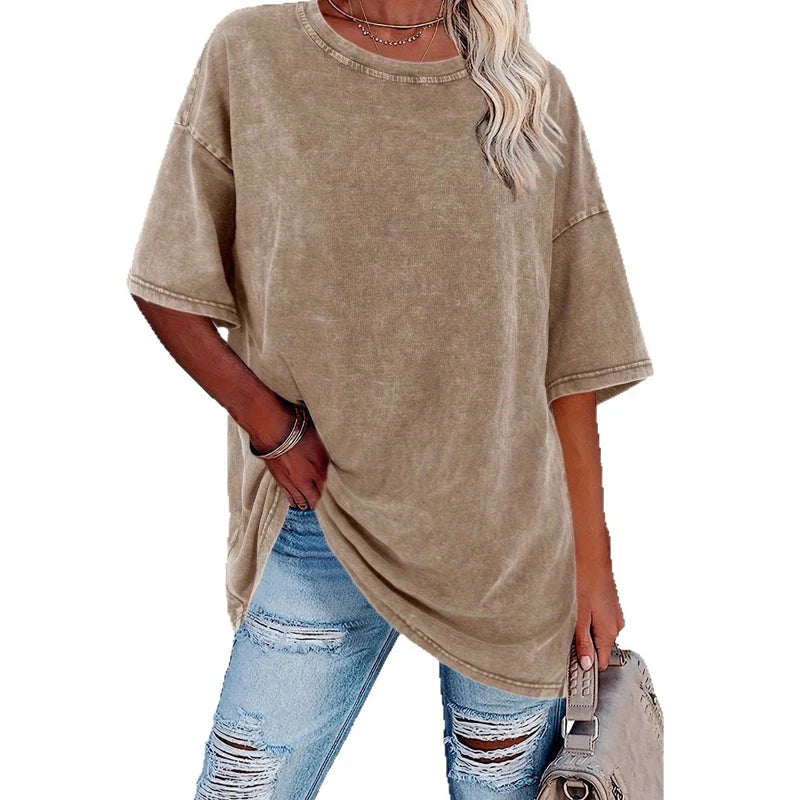 👕 Dámske oversized vintage tričko s vypraným efektom