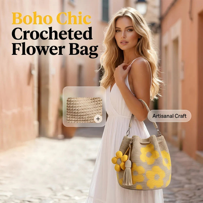 🌼 Háčkovaná bucket taška – letný must-have!