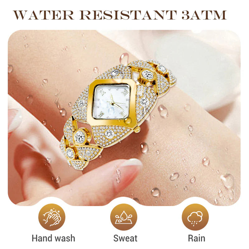 【⌚ Zmes retro elegancie a modernej módy】Dámske retro quartzové hodinky s trblietavými kamienkami⌚