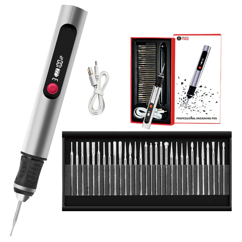 🔧 Multifunkčné elektrické gravírovacie pero – 30 nadstavcov, 3 rýchlosti, ľahké na prenášanie!! ✨