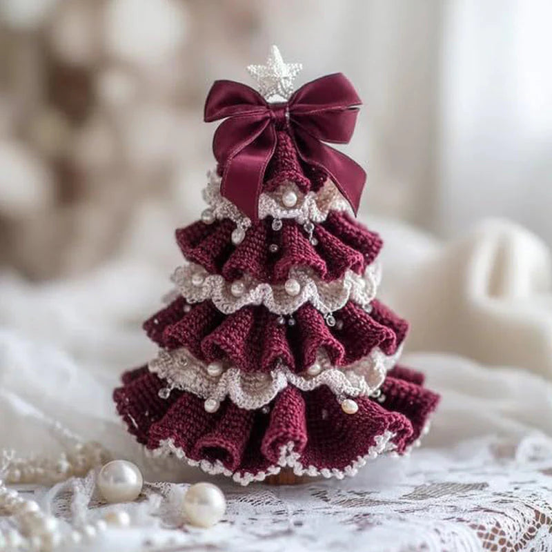 【🎄🎄Vytvorte si jedinečnú vianočnú atmosféru】Háčkovaná vianočná ozdoba na stromček s imitáciou perál