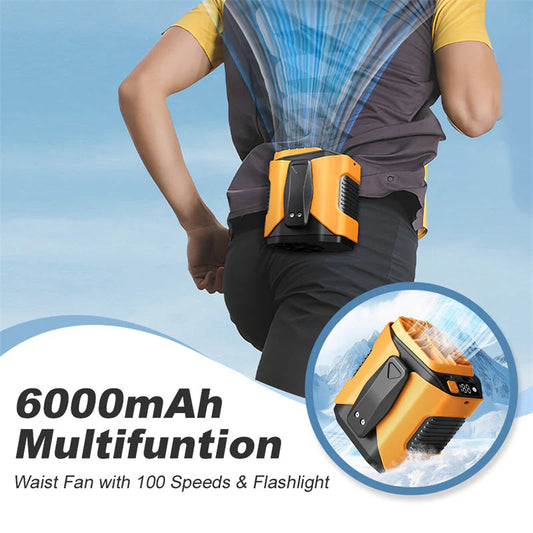 🌀 Stojanový ventilátor 6000 mAh – multifunkčný, s nastaviteľným uhlom 🌬️⚡🏖️