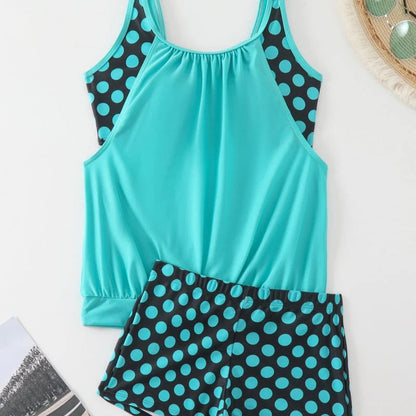 👙 Dvoudielne plavky color-block s bodkami – štýlové & pohodlné 💖