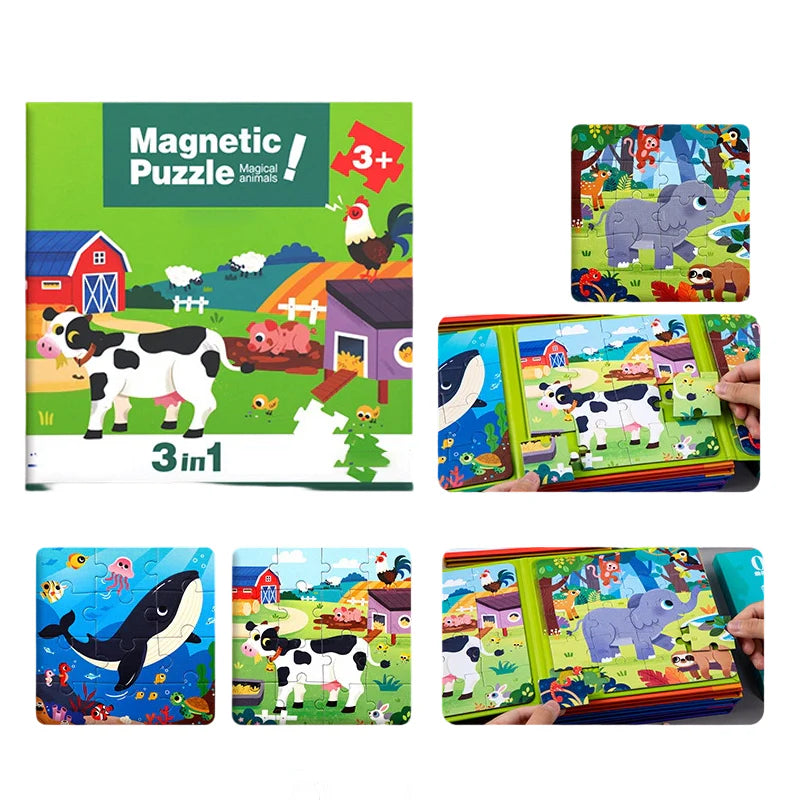 【🧩 Podporuje kognitívny vývoj a je zábavné!】Magnetické puzzle pre deti