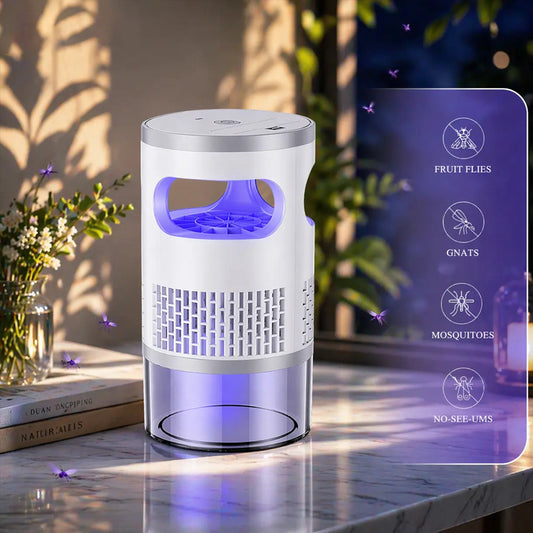 🦟✨ Tichý LED lapač komárov s nočným svetlom – bezpečný a účinný!