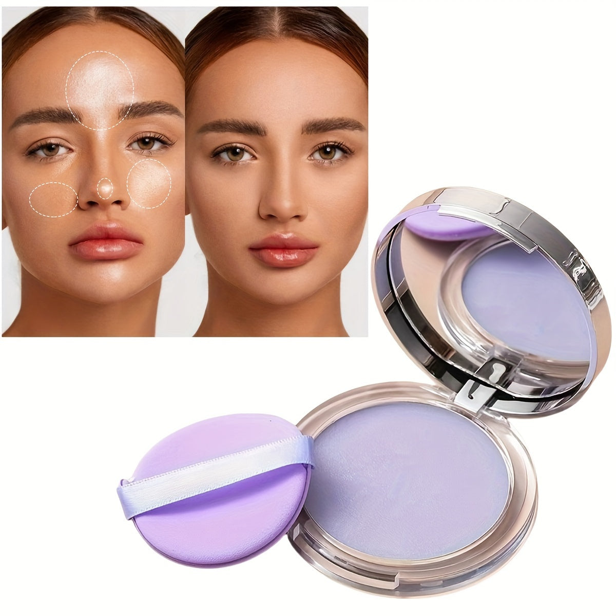 【💃🏻Vytvorte si dokonalý make-up look】Fixačný púder na kontrolu mastnoty s jemnou textúrou, šetrný k pokožke