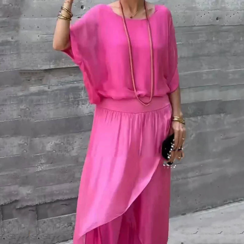 😍 Letná hit: Ľahká šifónová súprava top + široké nohavice! 👗