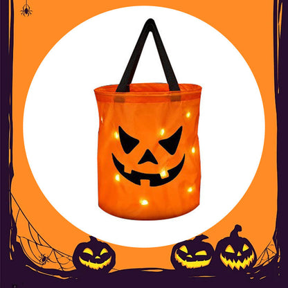 Halloweenská taška so svietiacou tekvicou