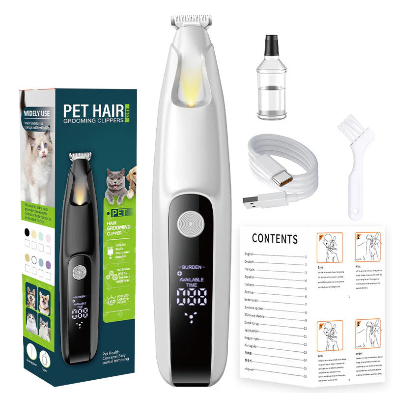 🐾 Presný zastrihávač labiek pre maznáčky– LED svetlo + Bezpečná keramická čepeľ! 🐶