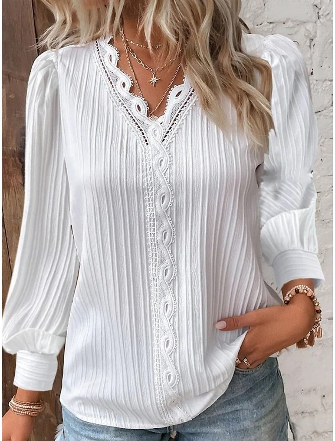 💃 Elegantna Ženska Čipkasta Srajca – Moda In Udobje V Eni! 🌸