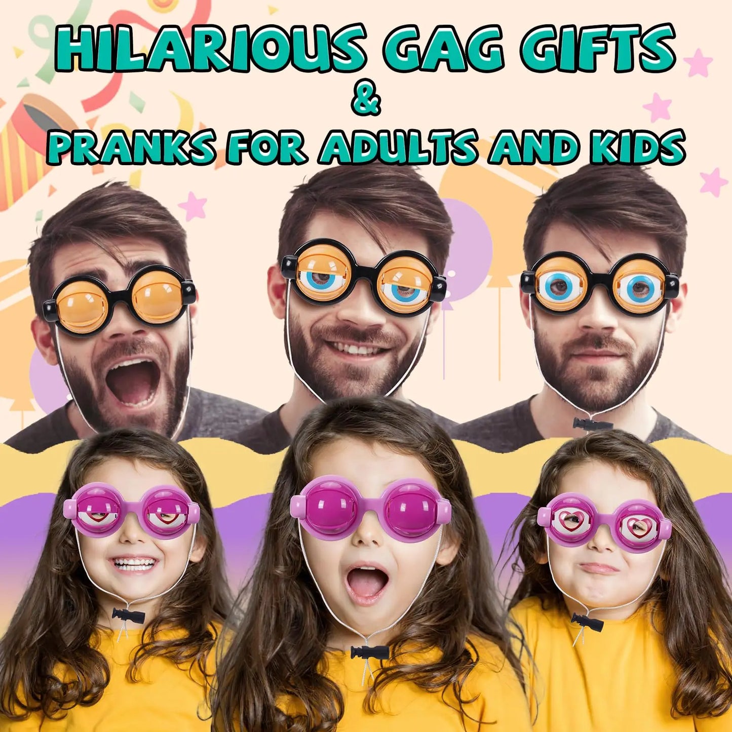 【🎁Druhý kus zadarmo】🤪 Bláznivé Vtipné Okuliare – Zábava Pre Celú Rodinu! 🎊