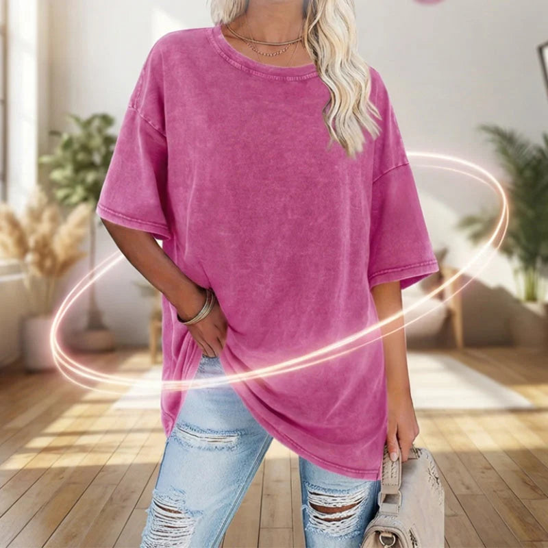 👕 Dámske oversized vintage tričko s vypraným efektom