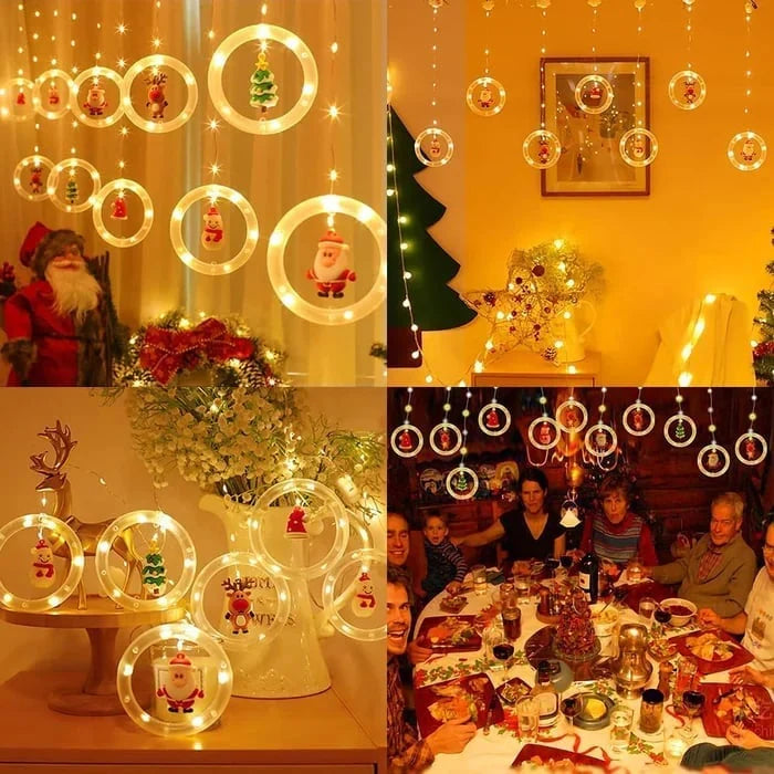 【🎅🏻🎅🏻Krásne vianočné ozdoby】3D vianočná girlanda so svetelnými reťazcami