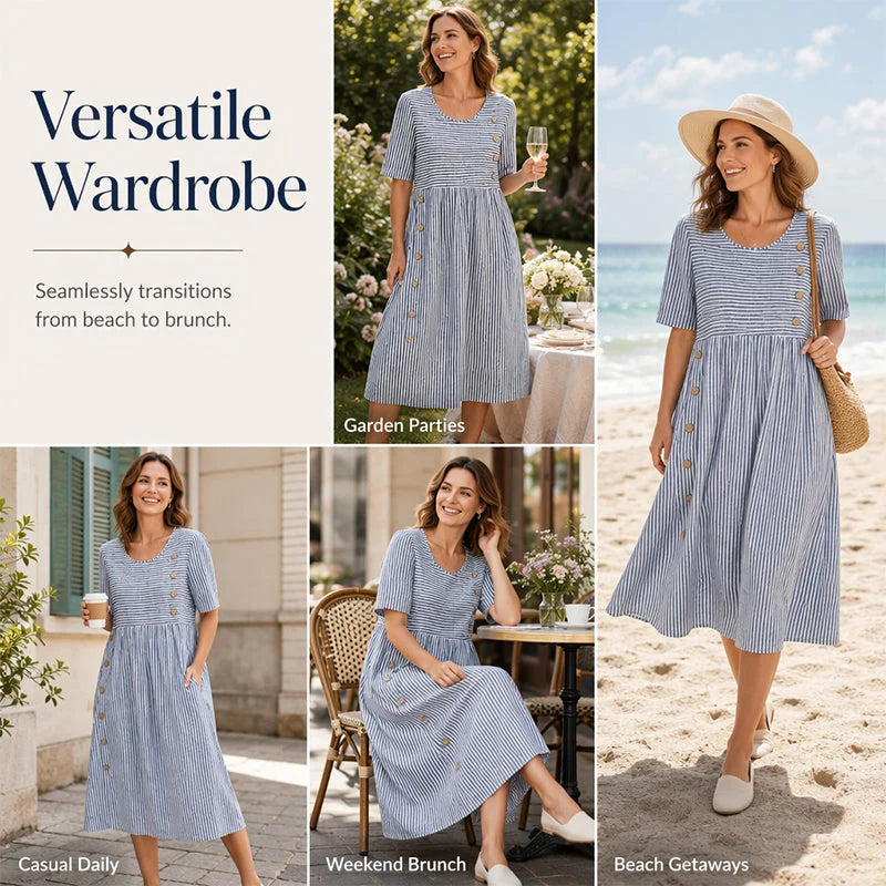 👗 Dámske pruhované šaty vo voľnom strihu – pohodlie a štýl! ✨
