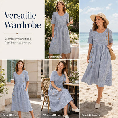 👗 Dámske pruhované šaty vo voľnom strihu – pohodlie a štýl! ✨