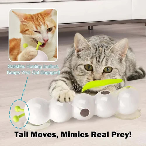 【😺 Účinne zmierňuje nudu a stres u vašej mačky, čím zabaví vášho domáceho maznáčika.】Interaktívna elektrická hračka pre mačky v tvare húsenice