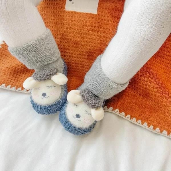 【👶 Chráňte nožičky vášho dieťaťa】Detské kreslené plyšové bavlnené topánky pre batoľatá