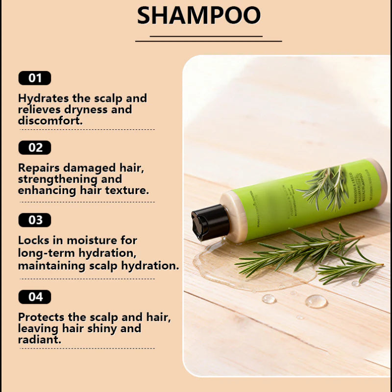 🧴 Výživný šampón pre suchú pokožku hlavy a poškodené vlasy – keratin + rozmarín + biotin