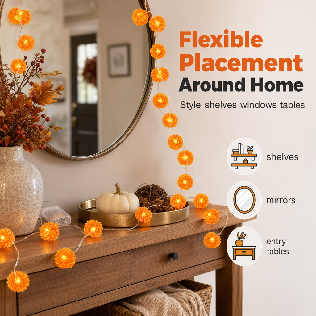 🌟 Jesenné reťazové svetielka Marigold – teplá žiara pre domov! 🎃