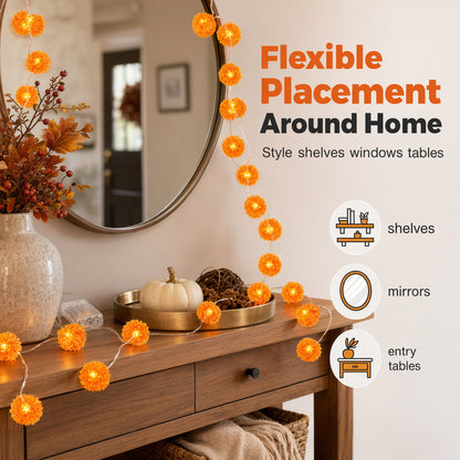 🌟 Jesenné reťazové svetielka Marigold – teplá žiara pre domov! 🎃