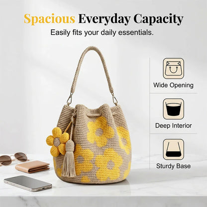 🌼 Háčkovaná bucket taška – letný must-have!