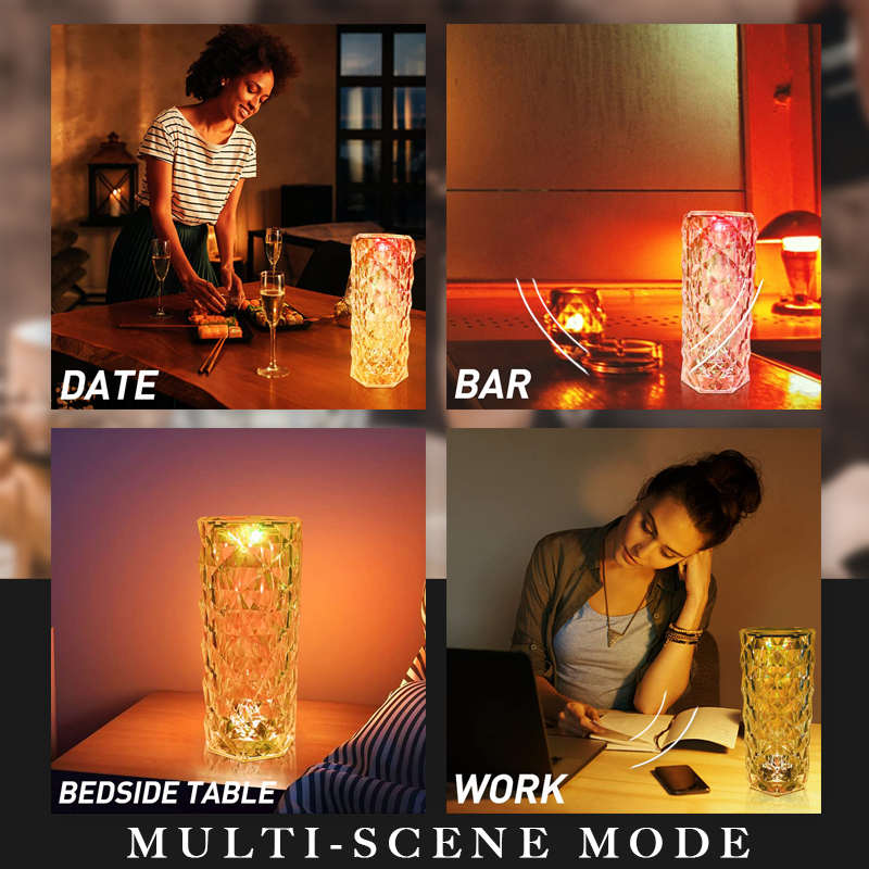 Dotyková lampa Rose Crystal