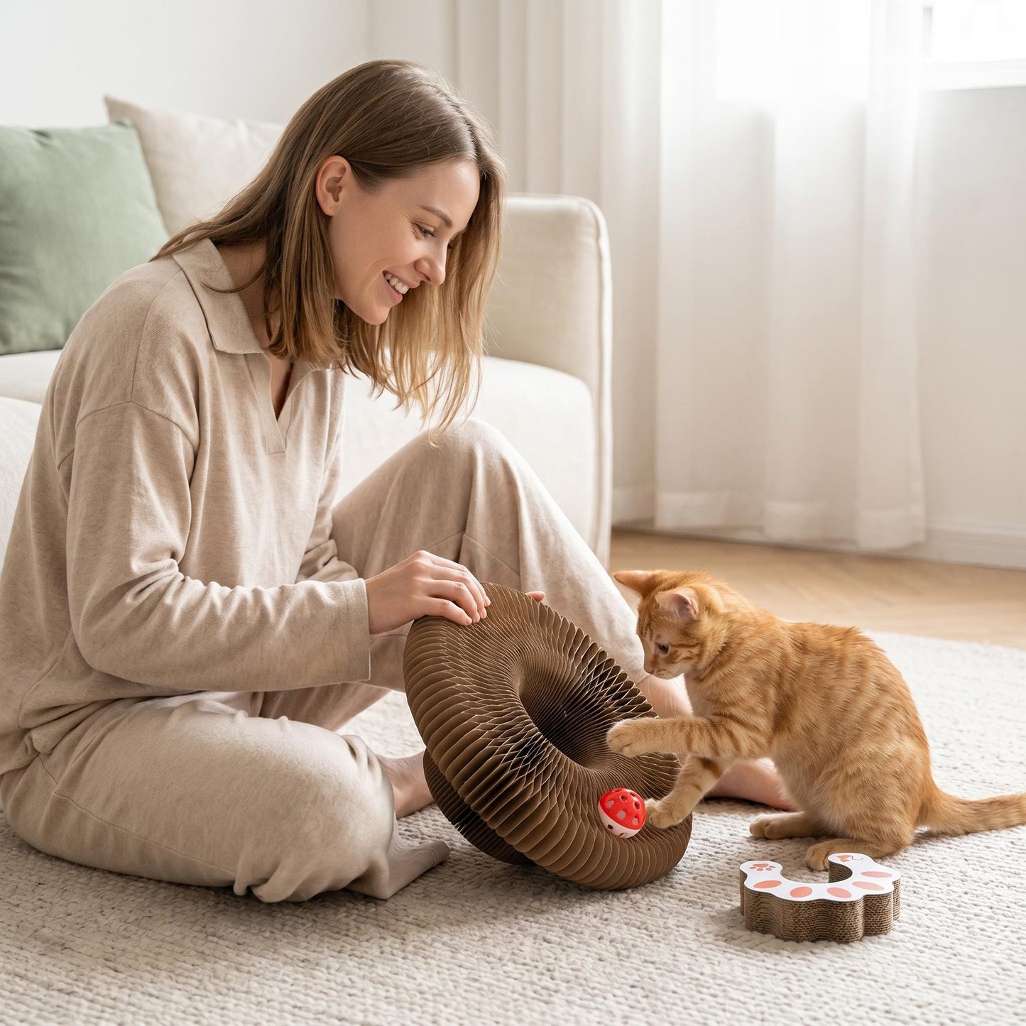 🐱 Akordeónová škrabadlo pre mačky – Mení tvar ako chcete! ✨
