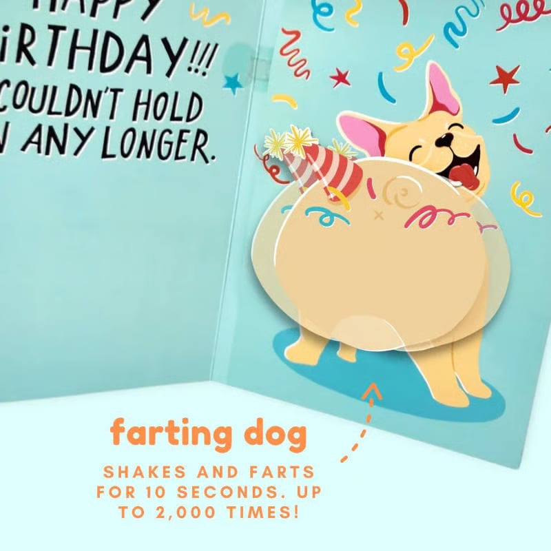 🐶 Narodeninová pohľadnica s prdiacim psom – zaručený smiech! ✨