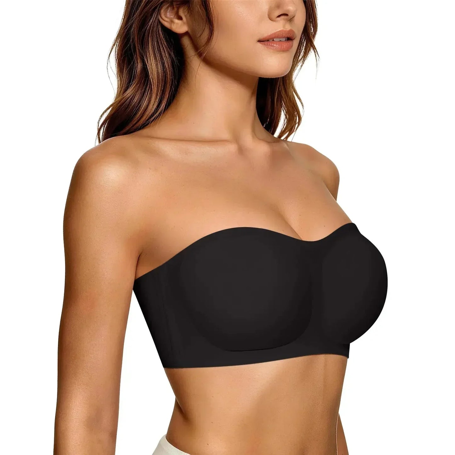 💞Dámske podprsenky bez ramienok, push-up bandeau podprsenky, nešmýkavé bezkosticové podprsenky s výstužou, bezšvové pohodlné podprsenky typu „tube“ a „jelly“