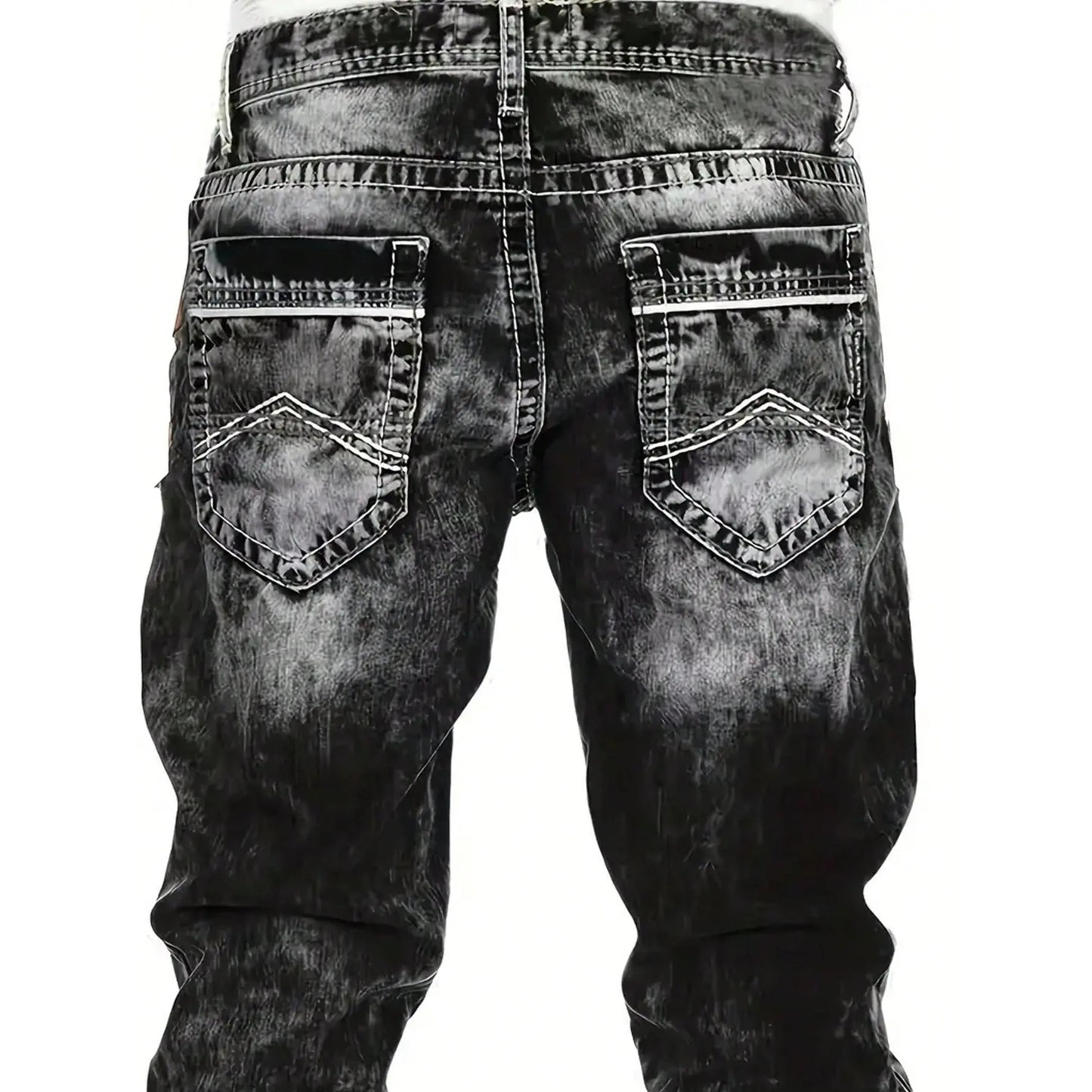 👖 Pánske kreatívne pružné džínsy rovný strih – odolný denim a streetwear vzhľad