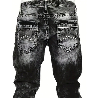 👖 Pánske kreatívne pružné džínsy rovný strih – odolný denim a streetwear vzhľad
